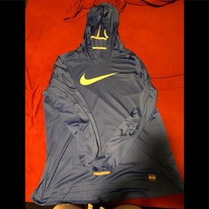 Nike Elite Dri Fit Blue Lightweight Hoodie Size XL